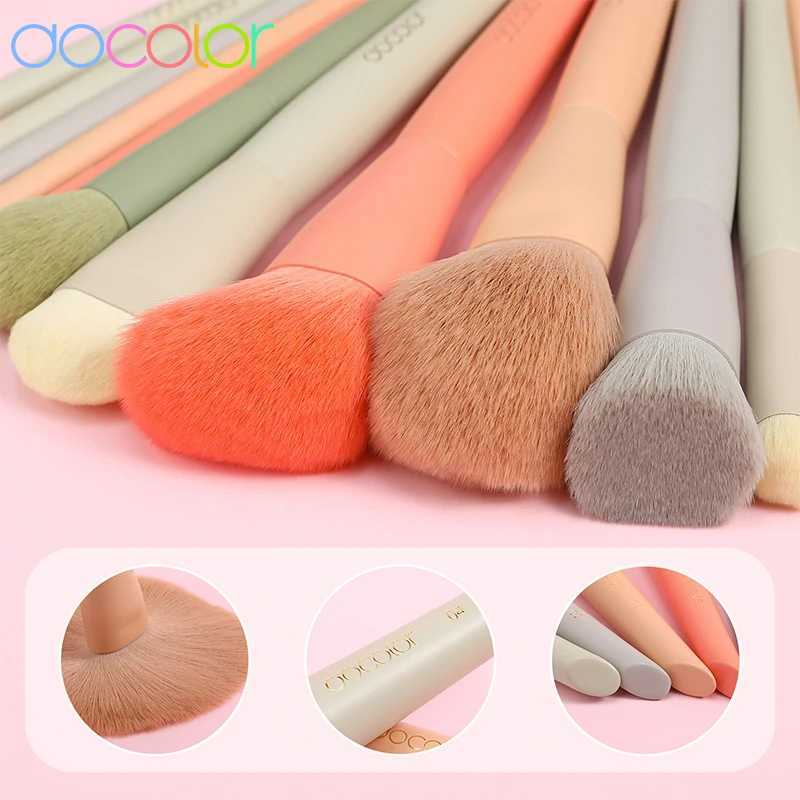 Docolor 17Pcs Makeup Brushes Set Eye Shadow B Powder Blending Foundation Cosmetic Brush With Makeup Sponges And Bag W250605