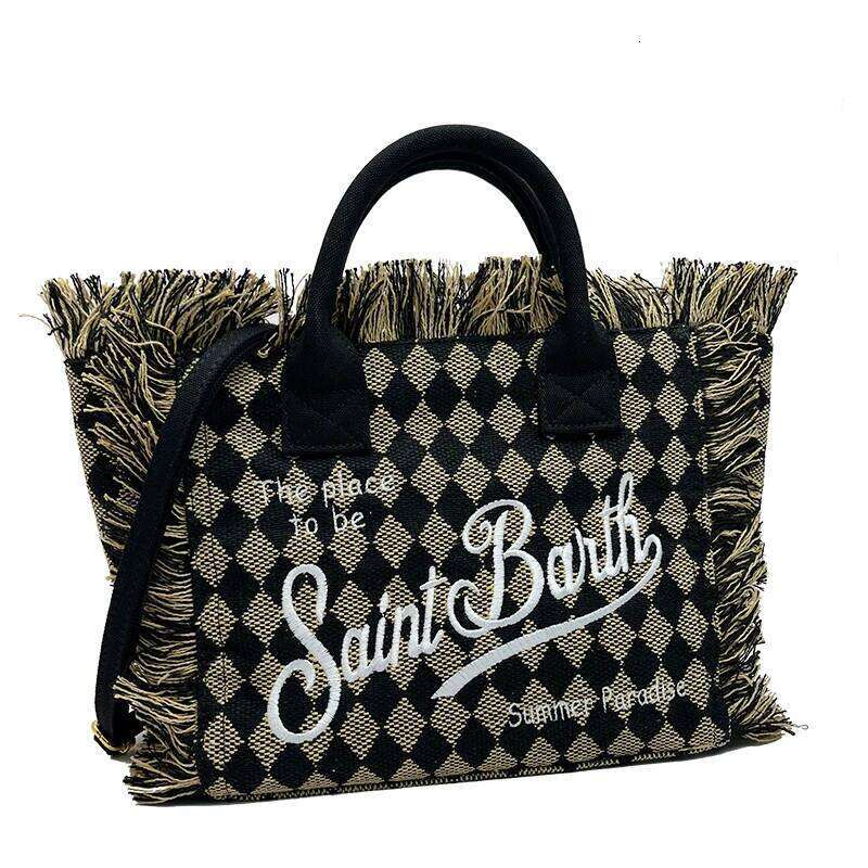 Women's Bags Designer Light Plaid Clutch Tassel Solid Color With Letters Tote Bag Large Capacity Beach Travel High Quality Handbag