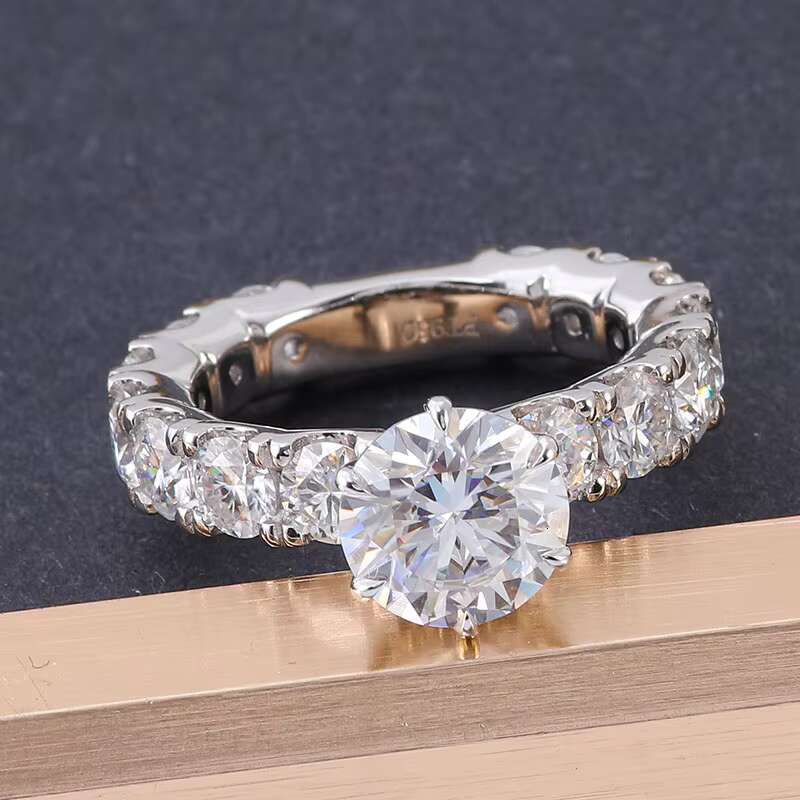 Luxury Jewelry Women Rings Platinum PT950 Ring VVS 3.5ct Lab Moissanite Diamond Ring DEF Round Cut Engagement Wedding