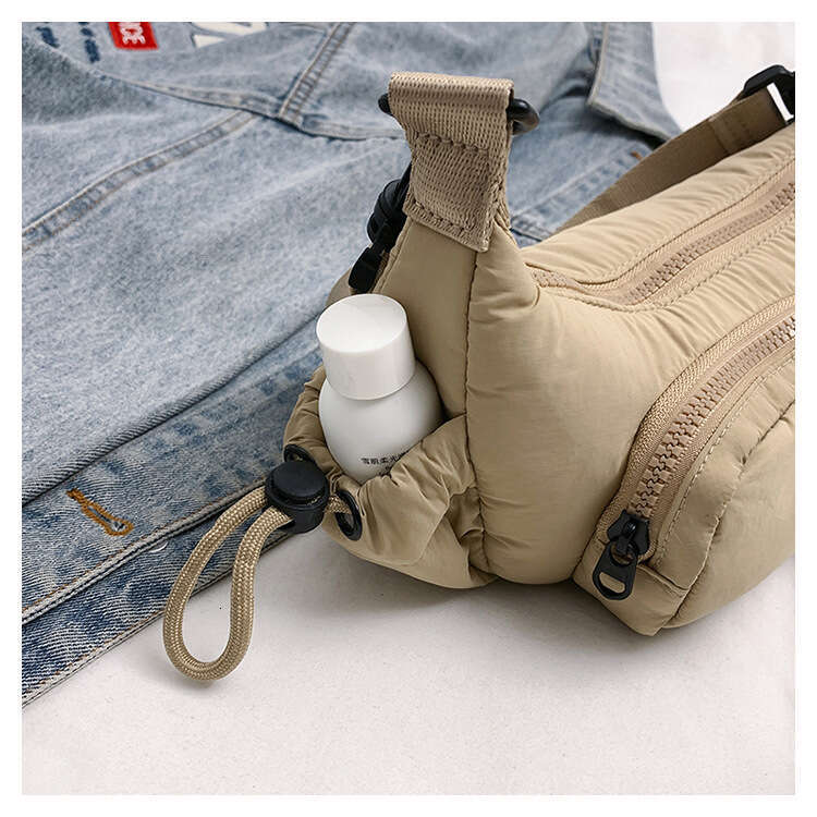2025 Spring Women's Multi-Pocket Motorcycle Internet Celebrity Same Style Super Popular Solid Color Trendy Versatile Underarm Crossbody Bag