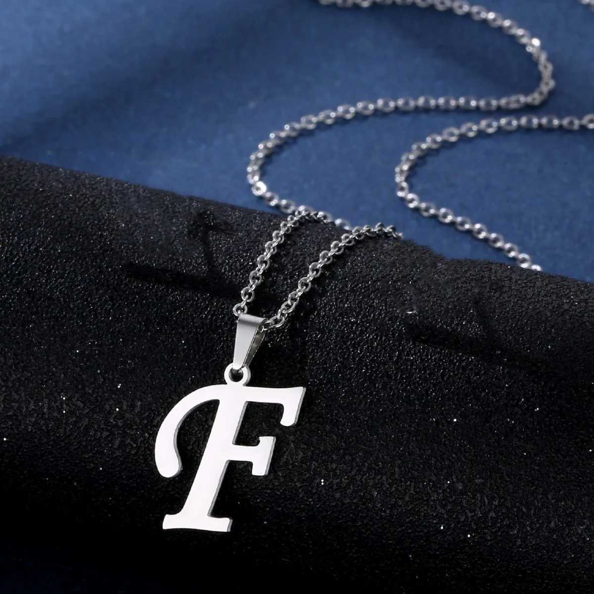Fashion Letters A-Z Necklace for Women Men Stainless Steel High Quality English Alphabet Necklace A B C D E FGHIJKLMNOPQRSTUVWXYZ XJ250604