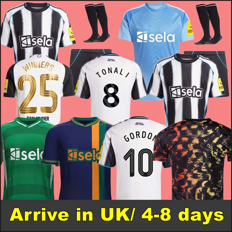 25 26 TONALI NEWCASTL E soccer jerseys BLACK Kids 2024 2025 BARNES BRUNO G. Gordon ISAK Football Shirt Home Away Botman f