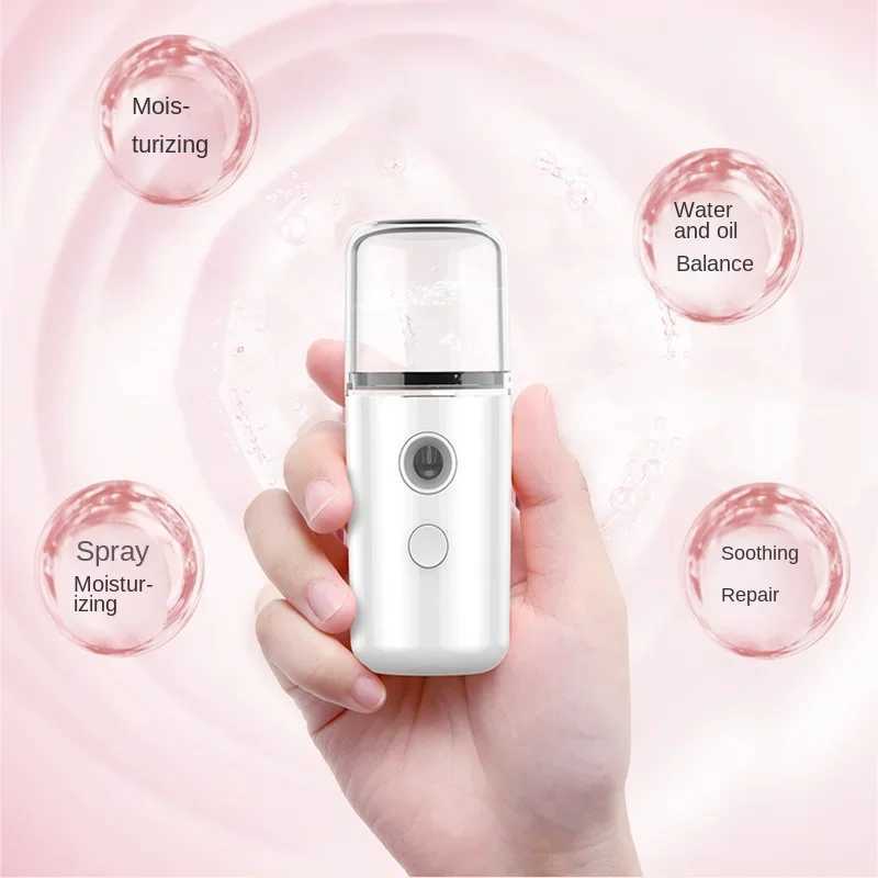 Mini Portable Humidifier Facial Steamer Device Beauty Spray Hydrating Apparatus Cold Spray Apparatus Rechargeable Nano Spray XJ250607