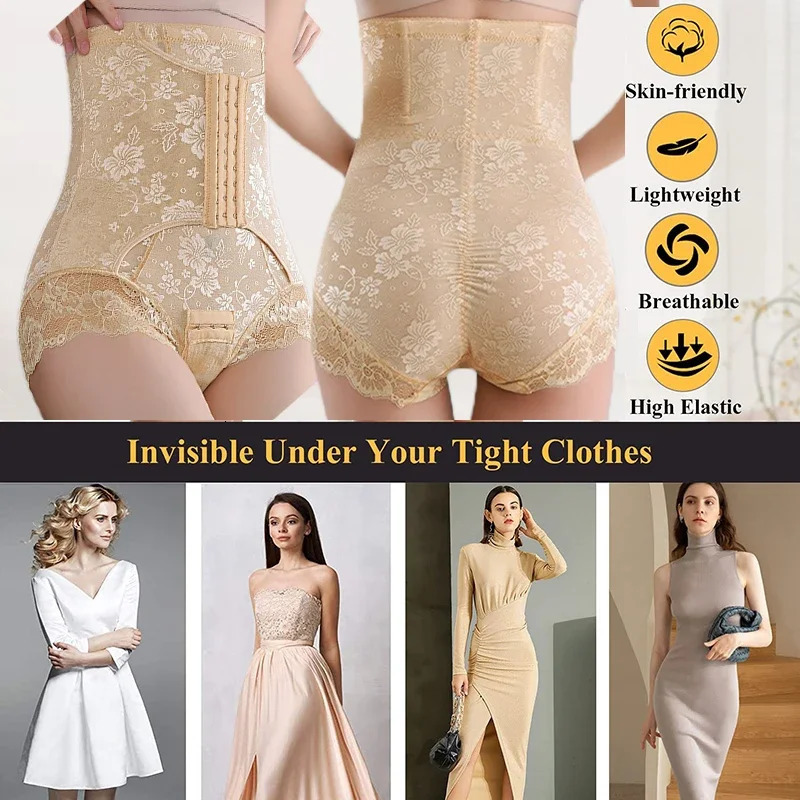 Dimmkof Lace Body Shaper Pes Shapewear Underwear High Waist Tummy Control Body Shaper Underwear Pes Slimming Waist 250605