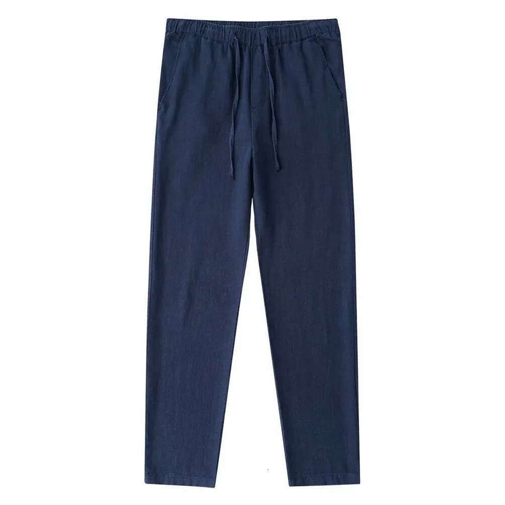 Casual Linen Chino Pants Men Wide Leg Lightweight Baggy Cotton Sweatpants Male Walking Jogger Trousers Work