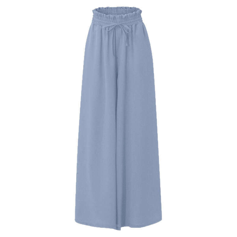Summer New Women's Wide-Leg With Elastic Waistband, High-Waisted Long Skirt Pants For Women B5