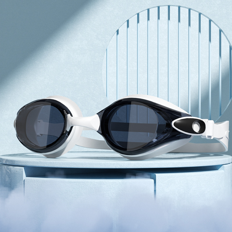 Adult Unisex HD Waterproof Anti-Fog Flat Light Swimming Glasses and Cap Set Professional Diving Goggles