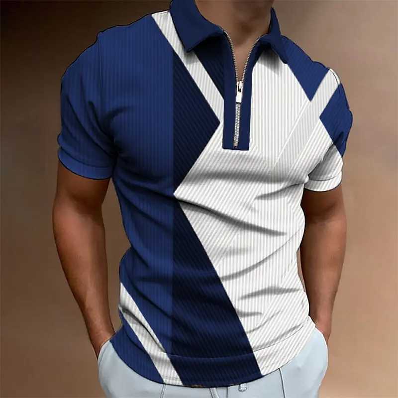 Mens Zipper Polo Shirts 3d Printed Man Lapel Shirts Everyday Male Casual Short Sleeve Tees Top Oversized Button Clothing 5xlXJ250605
