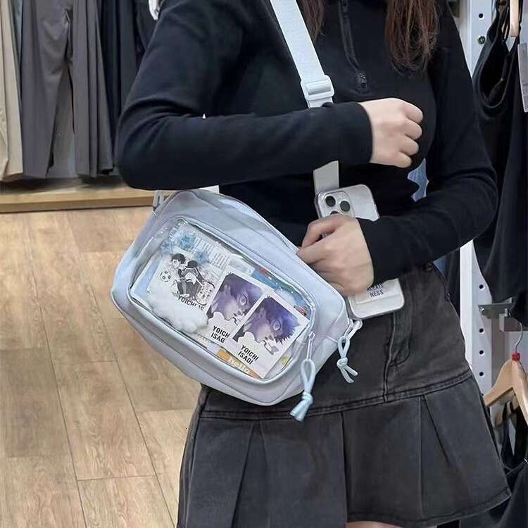 Cute Versatile Handbag Anime JK Transparent Shoulder Crossbody Bag Badge Girl