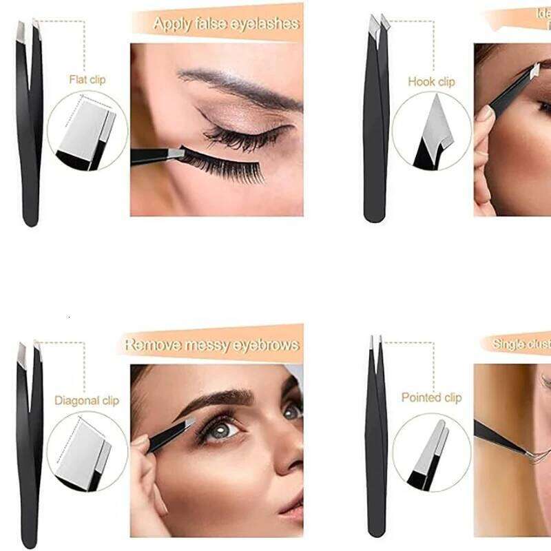 Painless Ouriner Eyebrow Tweezer Colorful Beauty Fine s Puller Stainless Steel Slanted Eye Brow Clips Removal Makeup Tools free shipping