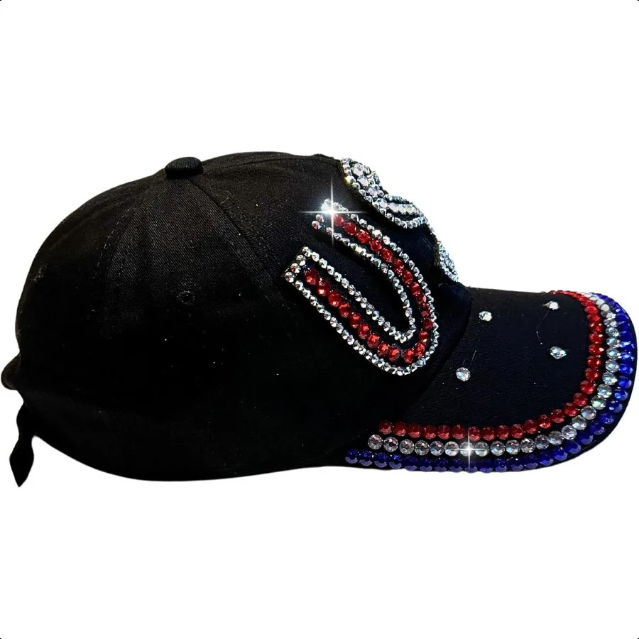 Popfizzy Rhinestone Baseball Cap for Women and Girls Fun Bedazzled Hats Cute Bling Denim and Diamond Hat Sparkly Gifts 250603
