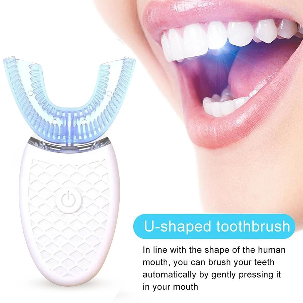 U-shaped Electric Toothbrush 360 Degrees Sonic Electric Toothbrush Silicon Head USB Rechargeable Waterproof Brush 250604