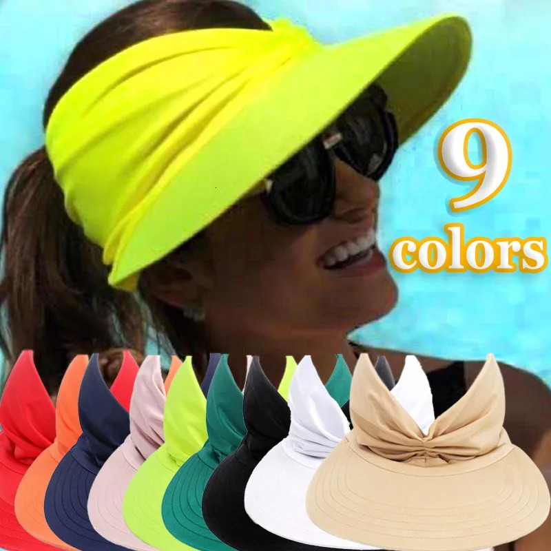Summer Sunshade Hollow Top Hats Spring Elastic UV Resistant Sports Sun Caps Beach Seaside Empty Topped Adjustable Headgear 250603