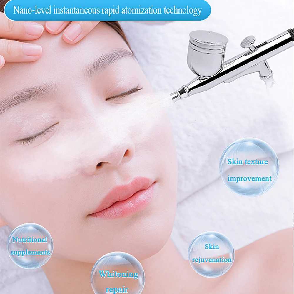 Water Oxygen Airbrush Injector Machine Face Steamer Compressor Facial Airbrush Makeup Tattoo Cake Spray Gun For Nail Art DesignXJ250607