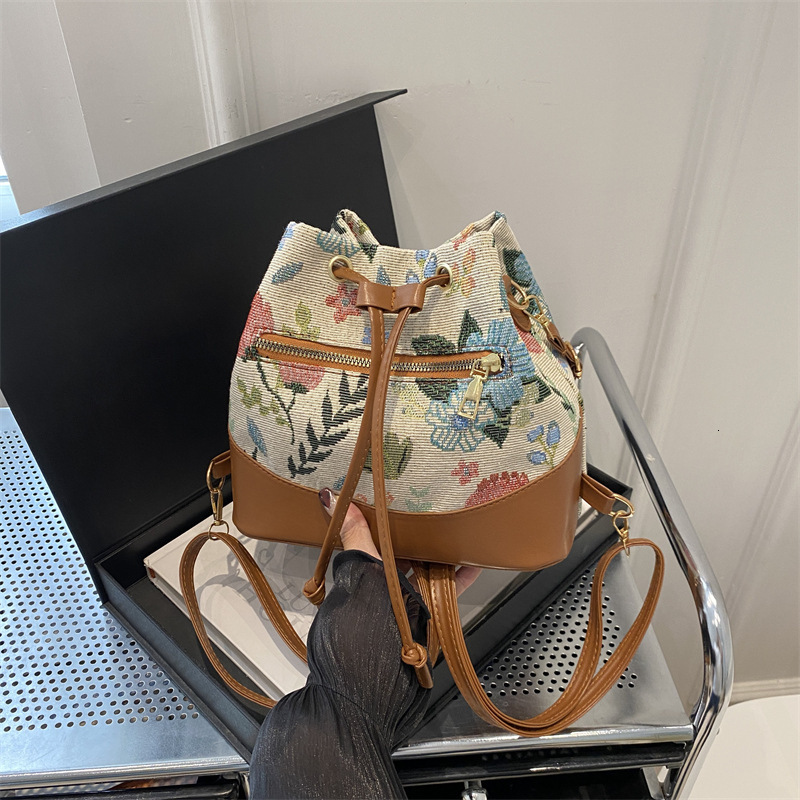 designer Trendy Women's Bags 2025 New Fashion Ethnic Style Bucket Bag Casual Texture Commuter Shoulder Crossbody Bag