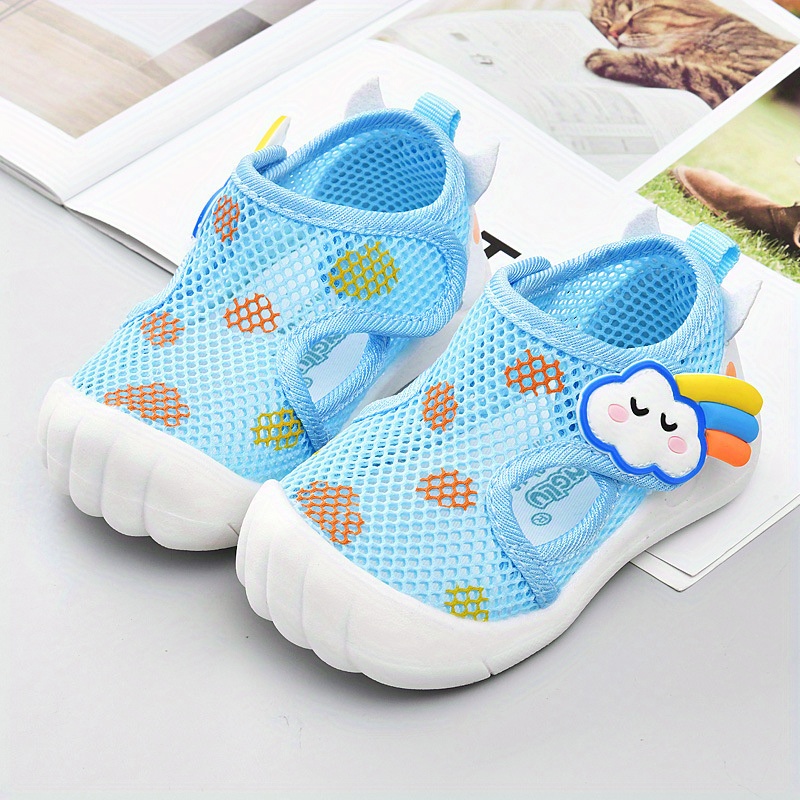 Baby Boys Girls Breathable Double Mesh Toddler Shoes Soft Bottom Elastic Comfortable Non-slip Casual Shoes for Learning Walking