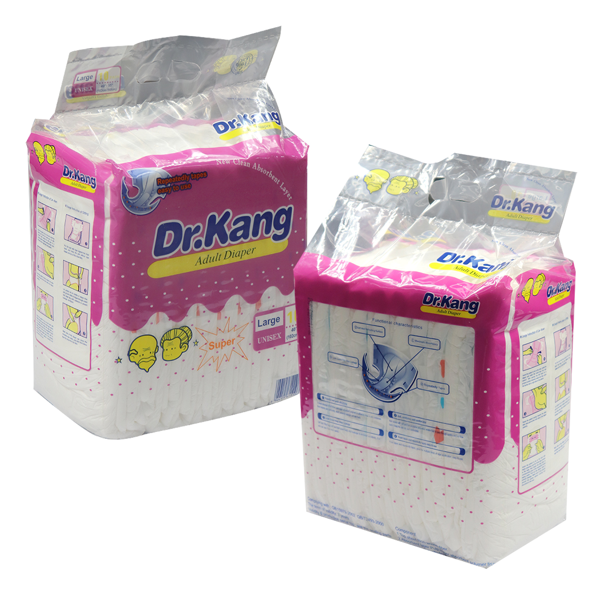 DOCTOR KAN Quick-Absorbent Dry-Fit Adult Diaper for Enhanced Comfort