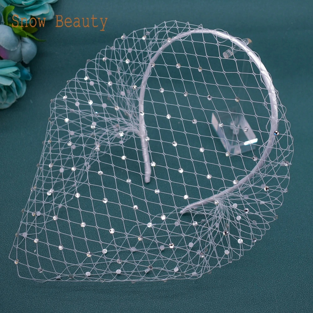 JM06 Pink Mini Wedding Veil Multiple Styles Birdcage Veil Rhinestones Party Accessories White Blusher Veil for Bride Headwear 250530