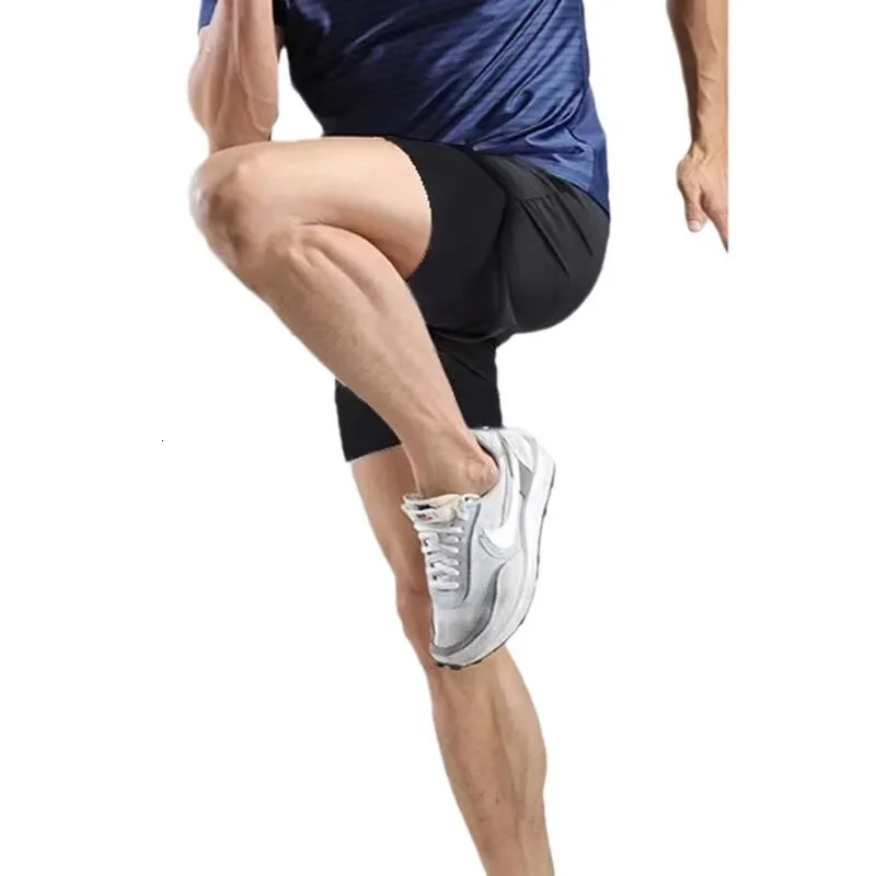 Mens Swimming Trunks Double Layer Quick Dry Casual Loose Running Shorts Five Points Sports Briefs Comfortable Underwear 250530