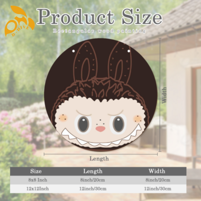 Free shipping new customized Home Decor Decoration Decorative Circular wooden board painting DIY Arts, Crafts & Gifts labubu