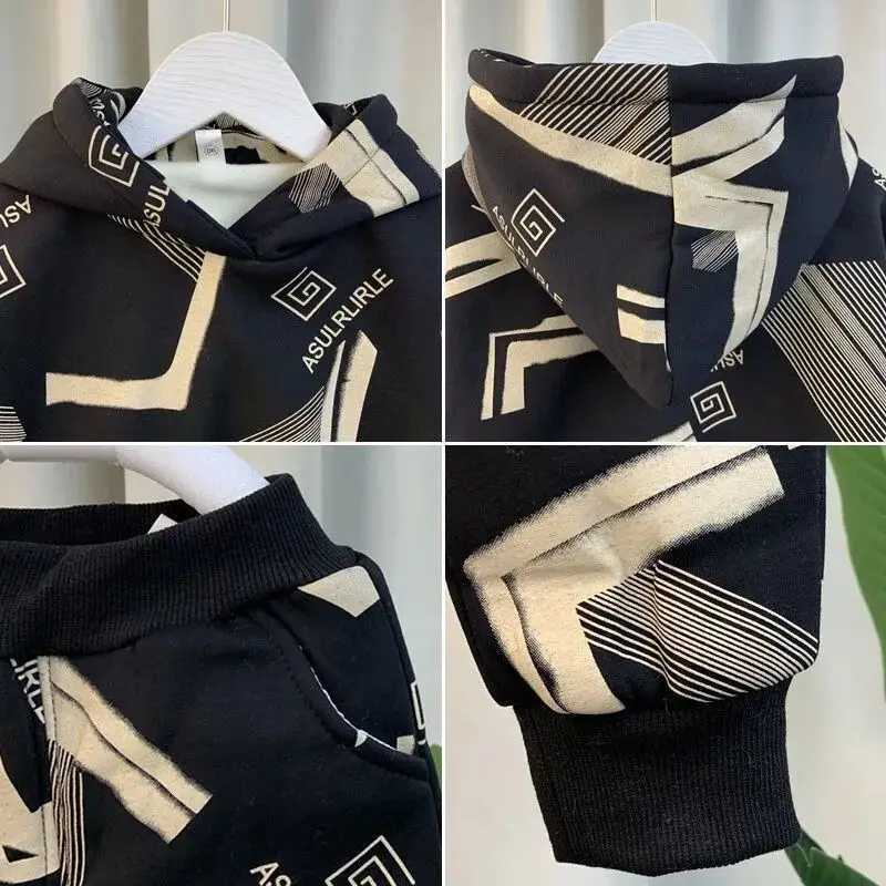 Autumn Baby Girls Clothes Set Children Boy Hooded casual Pullover Sweatshirts And Pants 2pcs Suit Children Tracksuits R250605