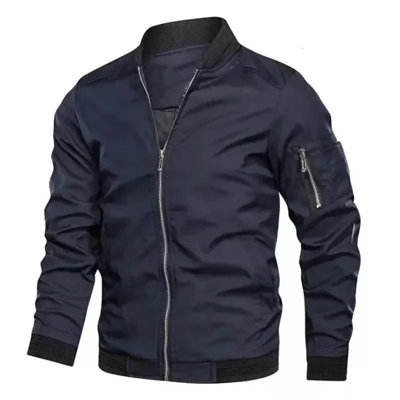 Mens Jacket Autumn Long Sleeve Baseball Uniform Windproof Cycling Thin Jacket Solid Zipper Casual Jacket Outdoor Sports Coat 250605