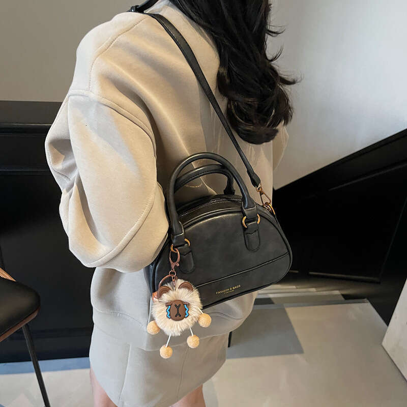 Pillow 2025 New Color-Block Versatile Crossbody Fashion Handbag Bowling Ball Bag for Women