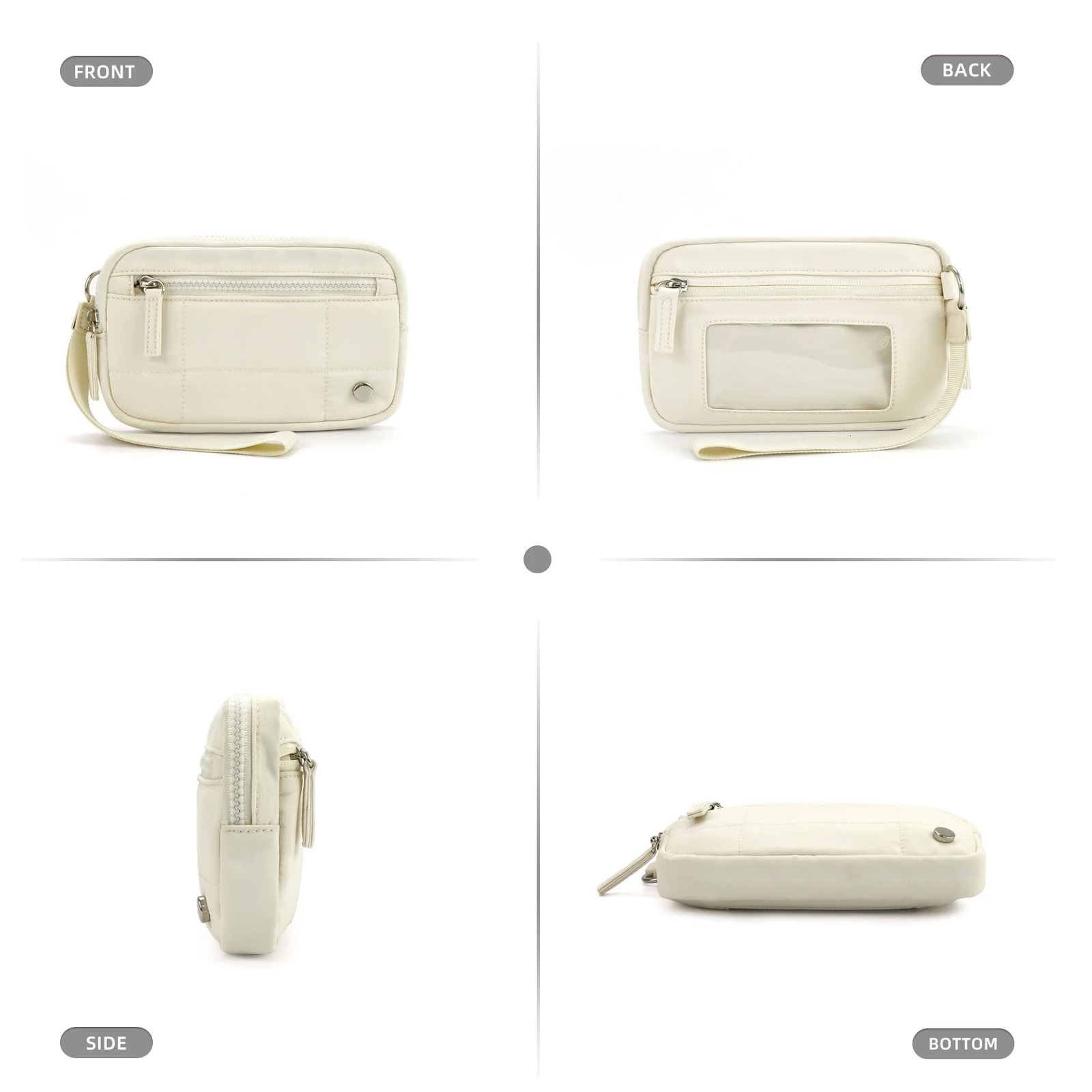 Puffer Wristlet Wallets for Women Nylon Quilted Wallet with 3Zipper Purse Travel Credit Card Holder Phone Organizer 250605