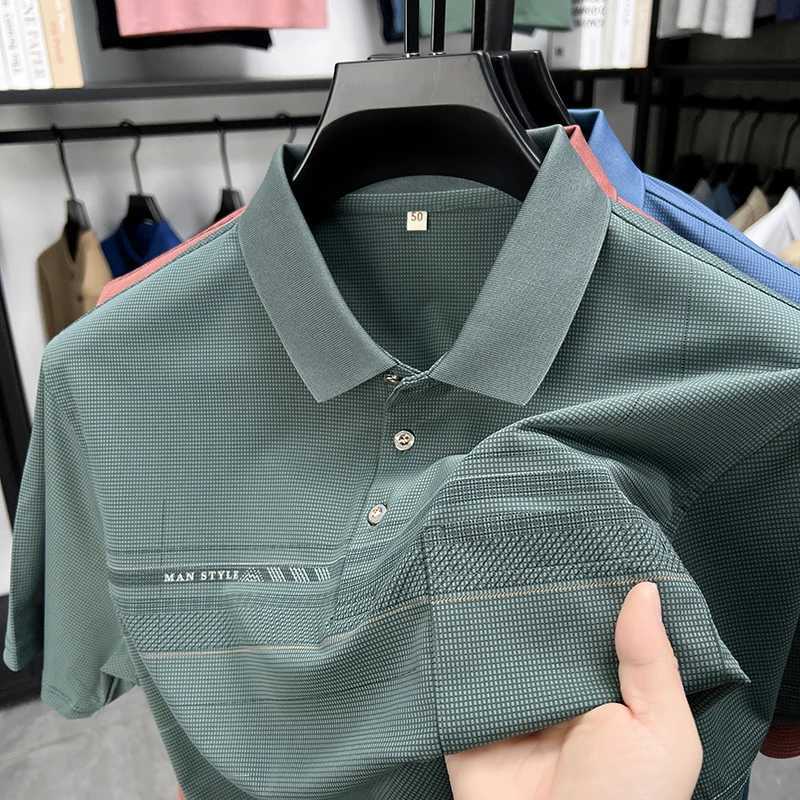 Retro Mens Short Sleeve Polo Shirt Summer Fashion Pocket Stripe High-end Custom Design Comfortable Cotton Top Casual T-shirt XJ250605