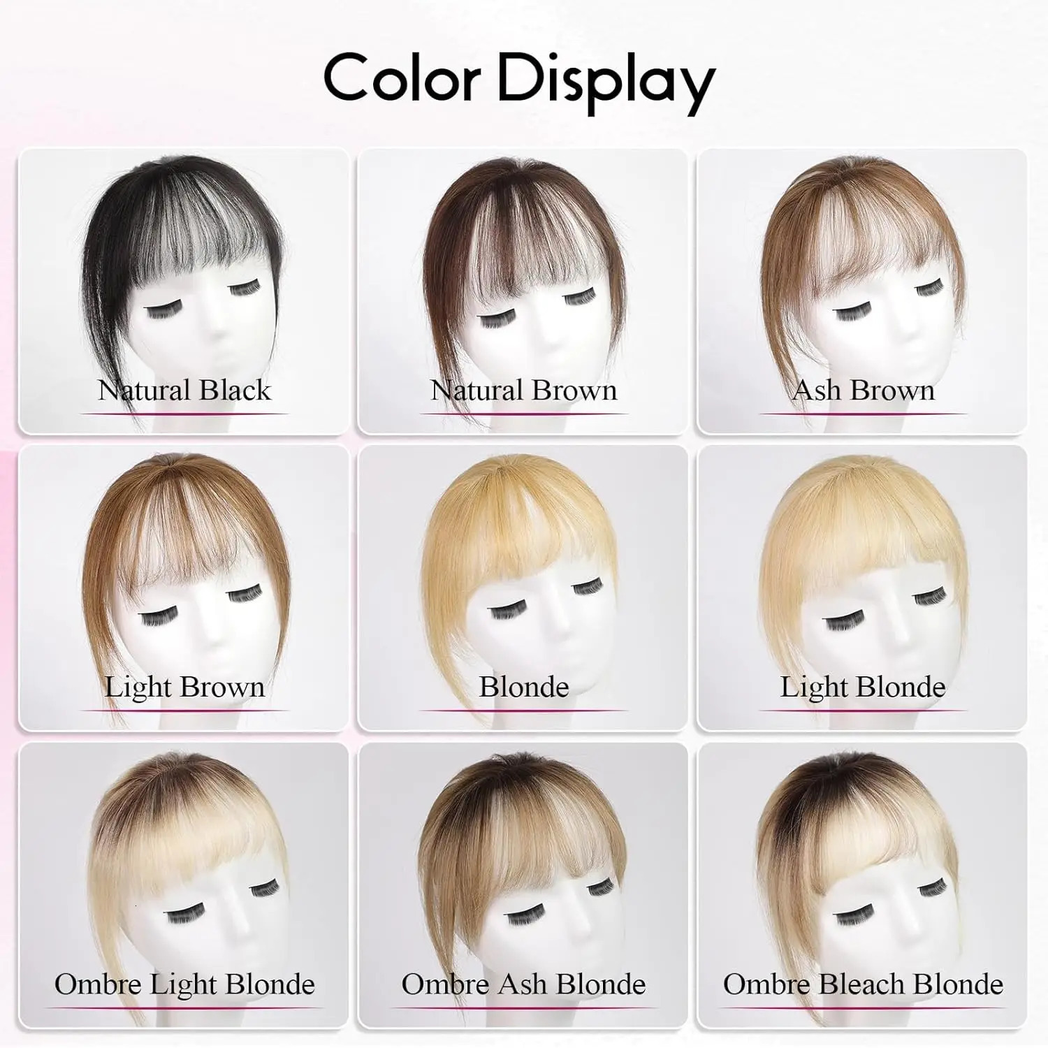 3D Wispy Human Hair Bangs for Women Natural Looking Full Coverage Clips In Remy Hair Bang Hand Tied Lace Base Fake Bangs 250529
