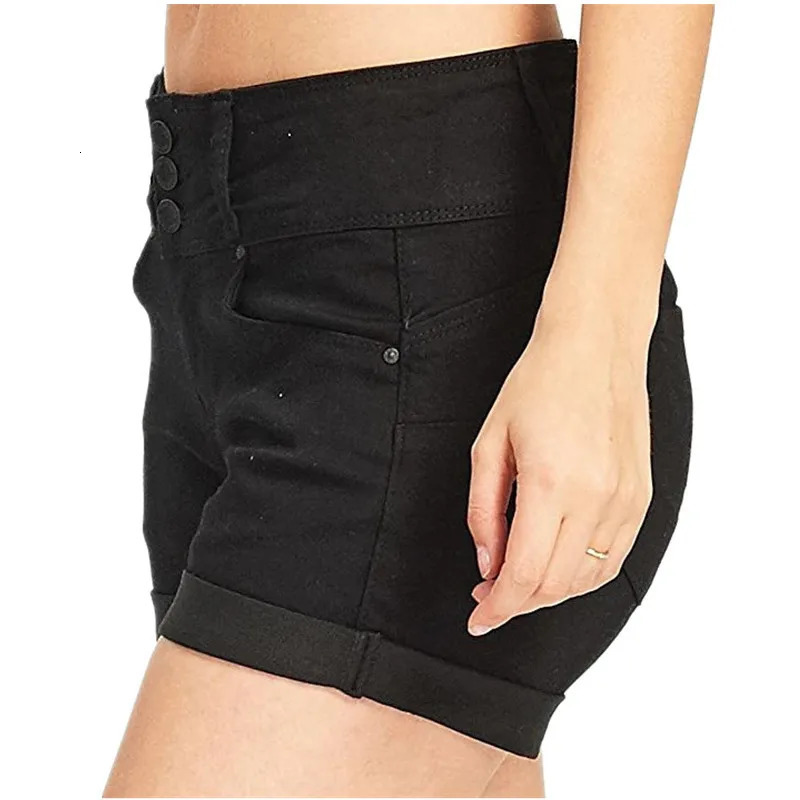 Denim Pants Women Shorts Mom Jeans Short Slim Fit High Waist Straight Trousers Y2k Streetwear Elegant Punk Summer 250604