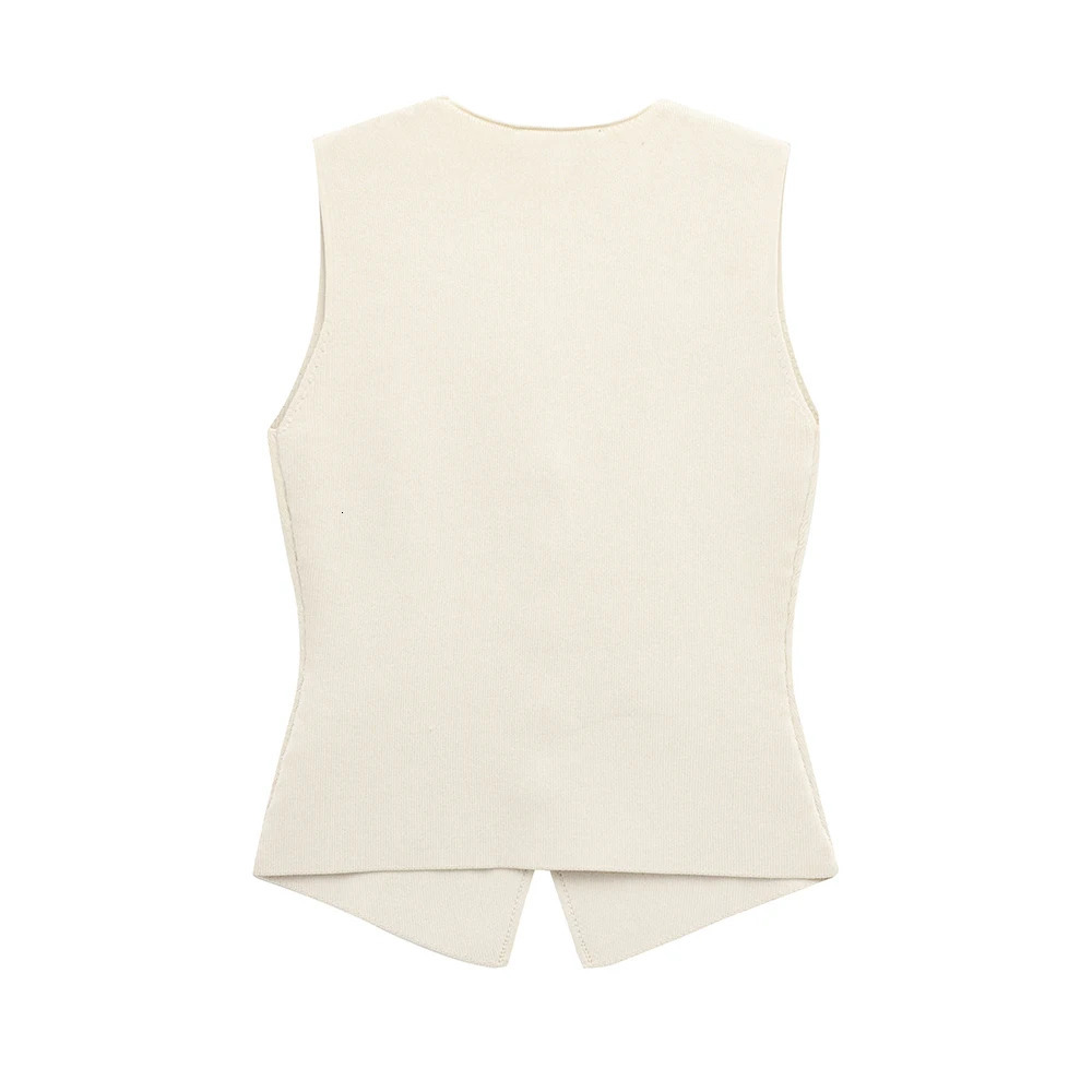 2025 SpringSummer Womens Fashion Buckle Knitted Tank Top Long Skirt Set Metal VestKnitted Small Folded Splicing Ha 250605Z