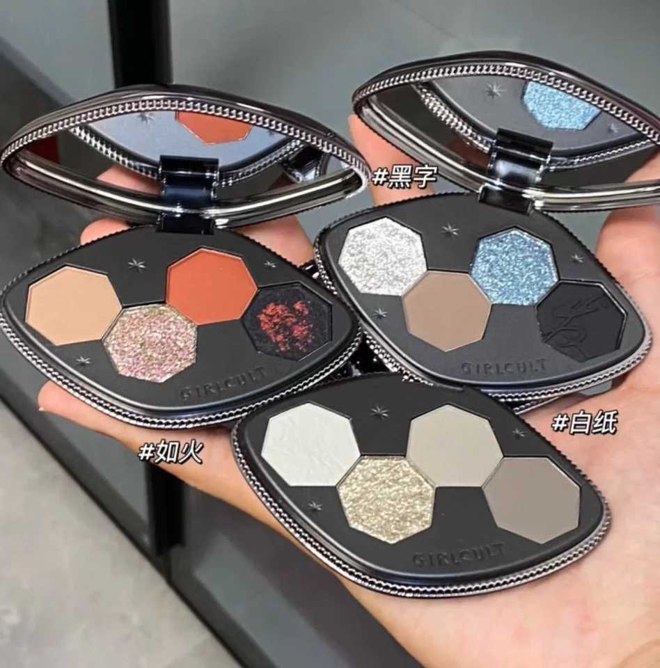 Girlcult Dark series eyeshadow four inventions New metallic shiny creative color Cool girl fashion eyeshadow Eye Makeup Beauty W250605