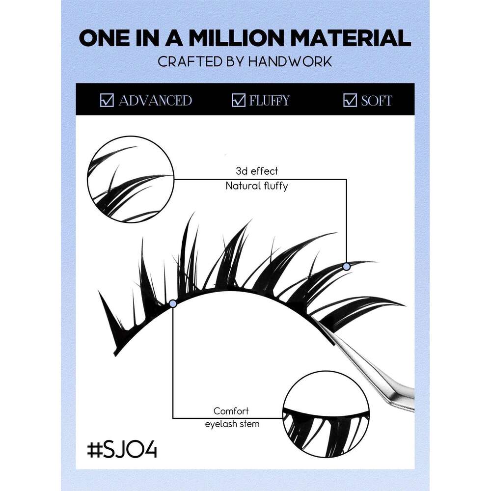 GROINNEYA Manga Cat Eye 3D False Lashes Fluffy Soft Cross Wispy Natural Eyelash Extension Makeup free shipping