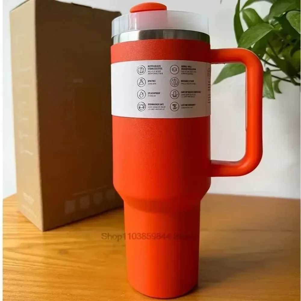 2025 New Handle Straw Lid Stainless Steel 30oz/40oz Vacuum Insulated Car Mug Double Wall Thermal Iced Travel Cup coffee mug X250605