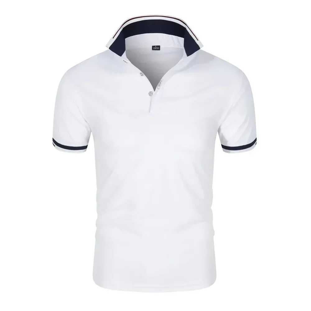 2024 Summer New Mens Casual Short-sleeved Polo Shirt Fashion Lapel T-shirt Breathable Mens Shirt Fashion Street Clothing XJ250605