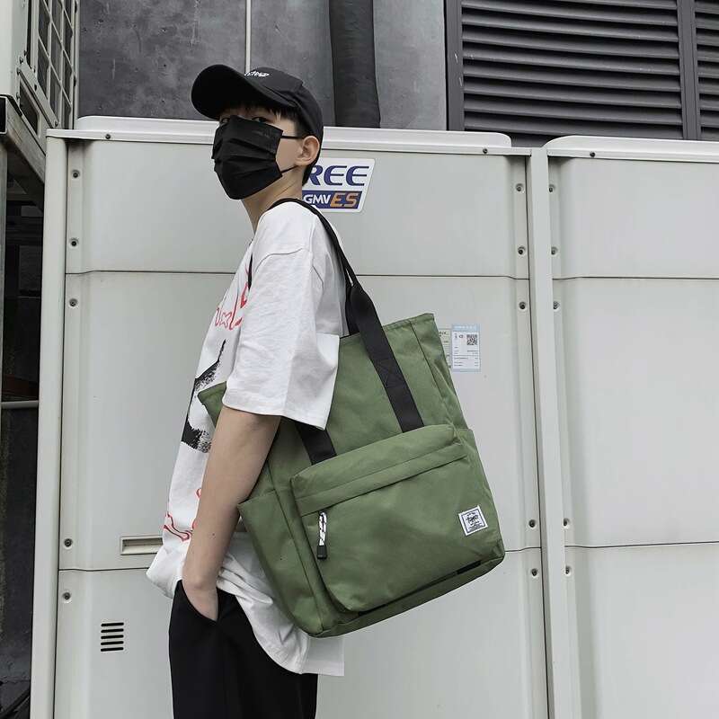 Men's Handbag Korean Style Class Tutoring Handheld Book Tote Simple Student Large Capacity Casual Shoulder Bag for Women