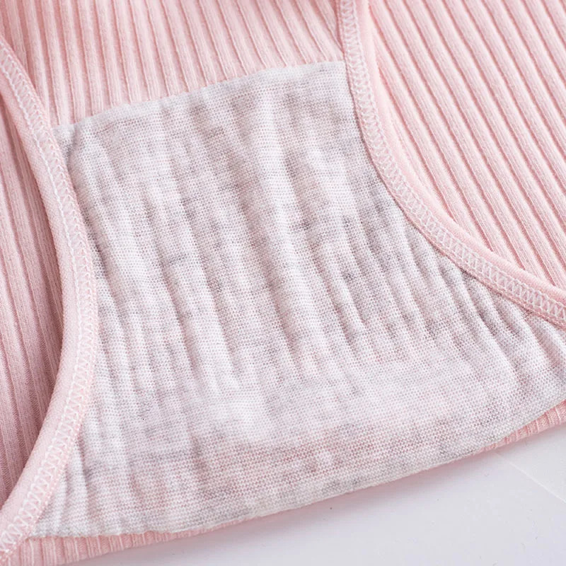 5 Pcs Adolescent Girls Cotton Underwear Ribbed 8-16 Years Girls Seamless Panties Solid Color Underpants Girls Lingerie Briefs 250604
