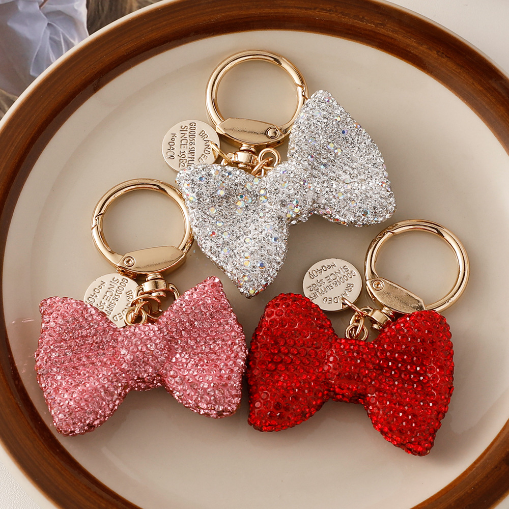 Fashion Sparkling Diamond Encrusted Butterfly Machine Keychain Girls Sparkling Car Keychain,Wallet Pendant Fashion Sparkling Bag Pendant