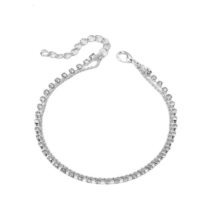 2024 Summer Gold Color Anklets For Women Stainless Steel Firga Chain Feet Jewelry Layered Link Chain Accessory 250528