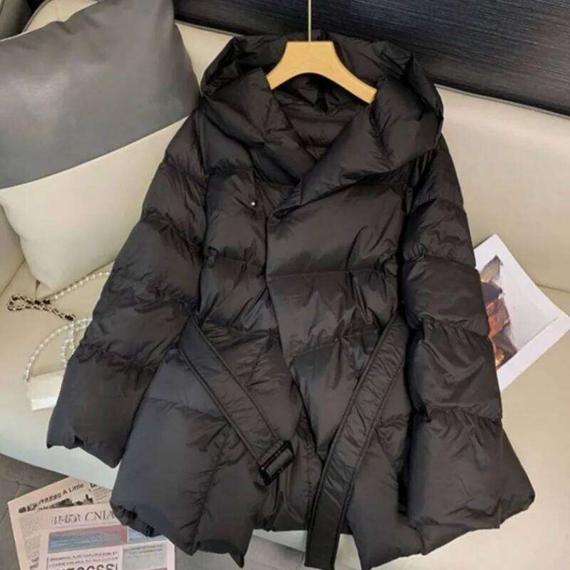 Coats Designer Women Matakawa Hooded Autumn Winter Jackets Women Korean Fashion Thick Warm Vintage Parkas Coats Solid Basics Simple Chaquetas Designer