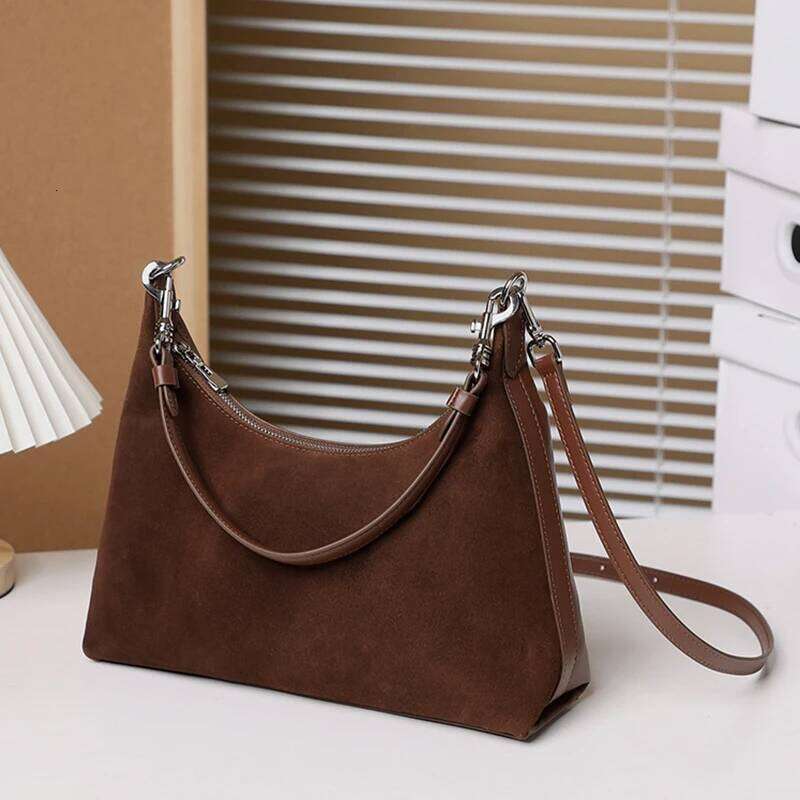 Designer Bags 2025 Women's Frosted Cow Genuine Leather Shoulder Bag Female Retro Cowhide Handbags Ladies Fashion Designer Bags For Lady New Luxur