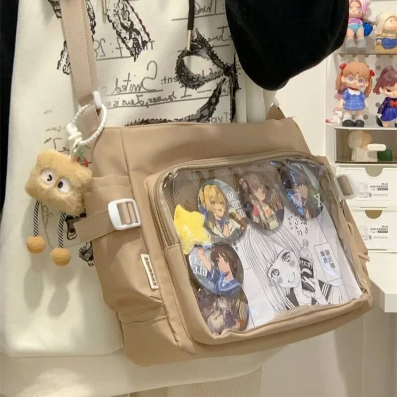 MBTI Designer Shoulder for Women College Style Casual Fashion Transparent Ita Bag Large Capacity Lolita Jk Handbag