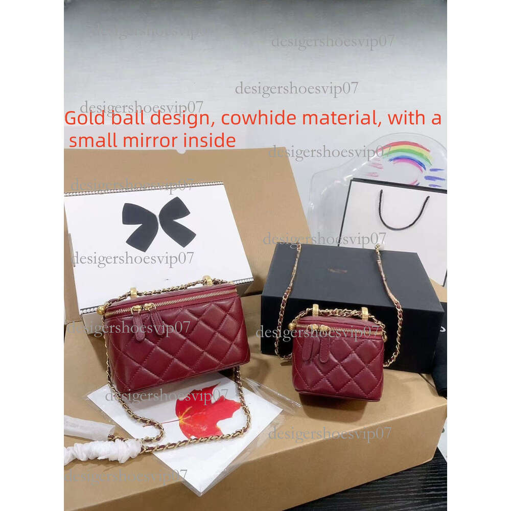 2025 new Designer Makeup Crossbody handbag Chain Cosmetic Bags Pouch Hobo Box Bag genuine leather Women's handle Cases Shoulder totes