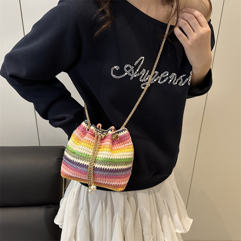 designer Summer New Casual Simple Fashion Personality Bucket Bag 2025 Stylish Niche Women's Textured Shoulder Crossbody Bag
