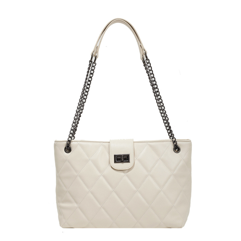 Free Shipping Designer Bag New Fashionable Casual Diamond Grid Embroidered Thread Chain Armpit Women's Single Shoulder Diagonal Cross Bag Large C