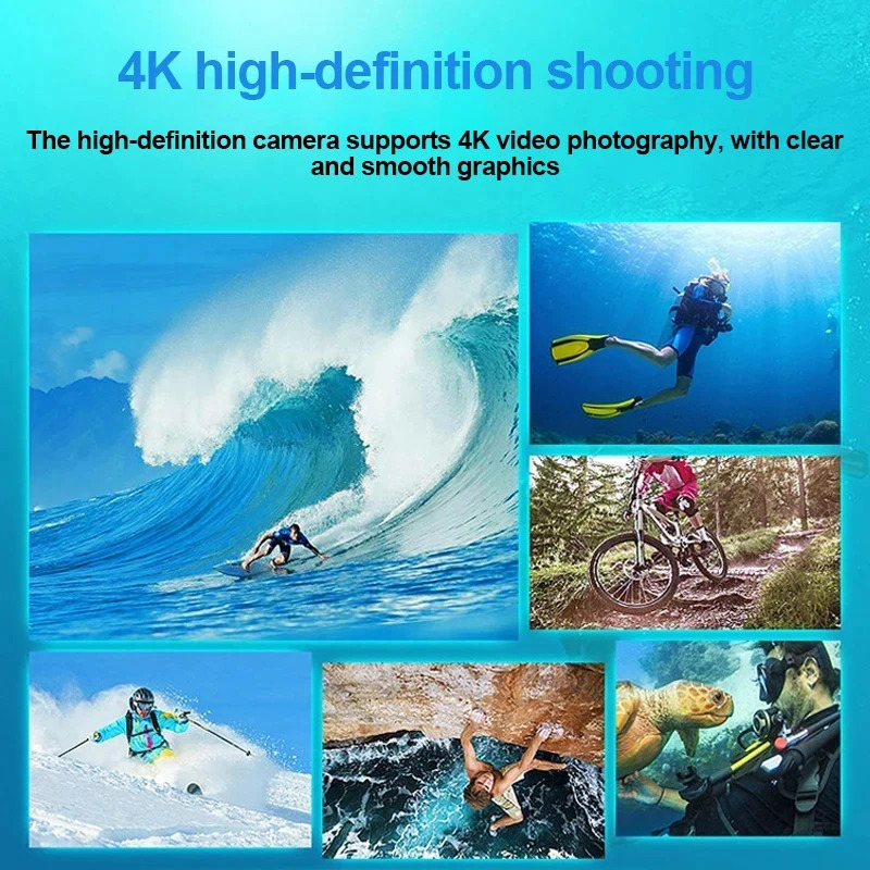 Ultra HD 4K Action Camera 1080P30FPS 20 inch Screen WiFi Remote Control Mini Cameras Waterproof DV Helmet Go Sport Pro 250526