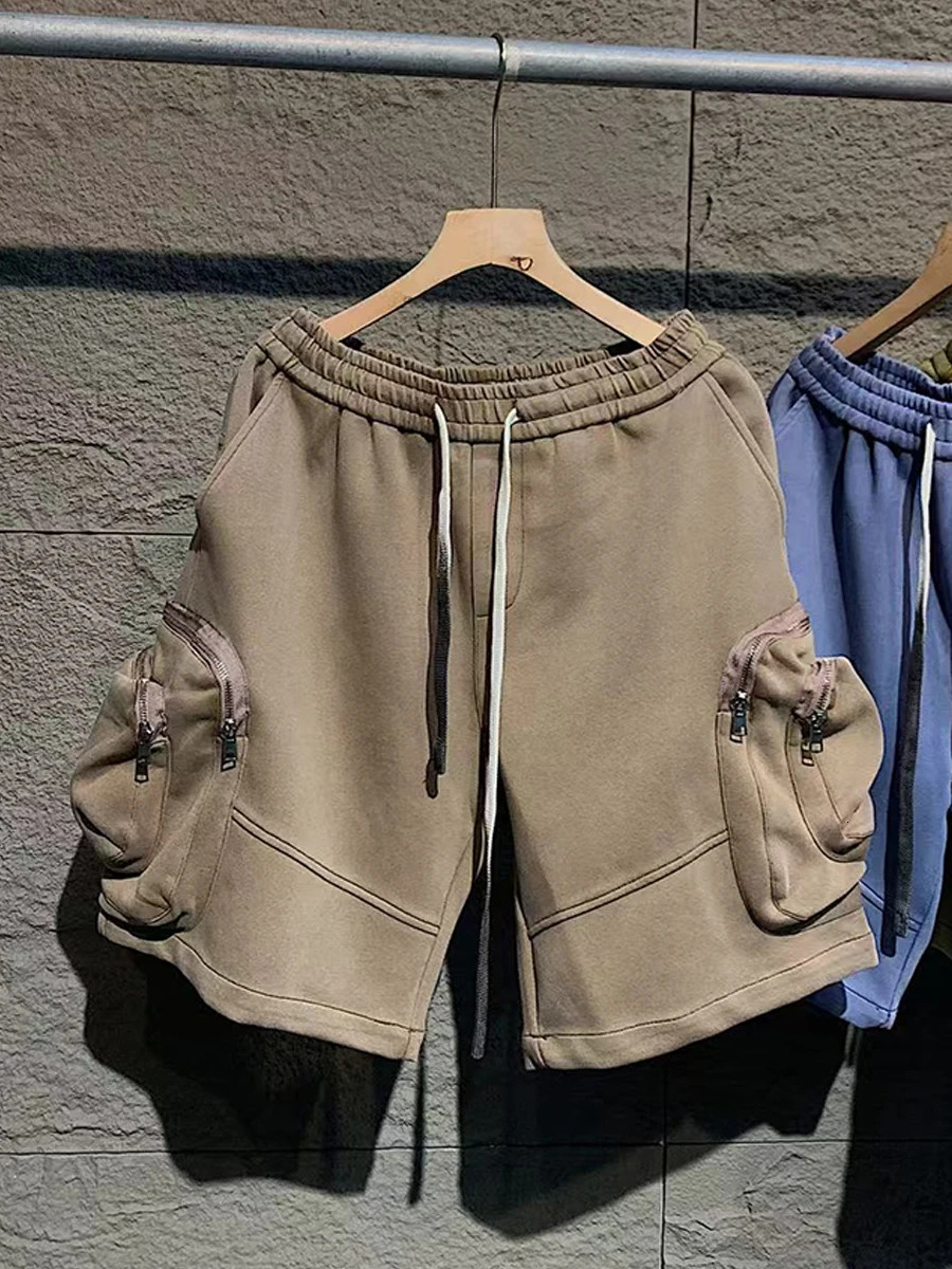 Mauroicardi Spring Summer Loose Casual Soft Baggy Cargo Shorts for Men Elastic Waist Drawstring Short Knee Length Pants Clothes 250604