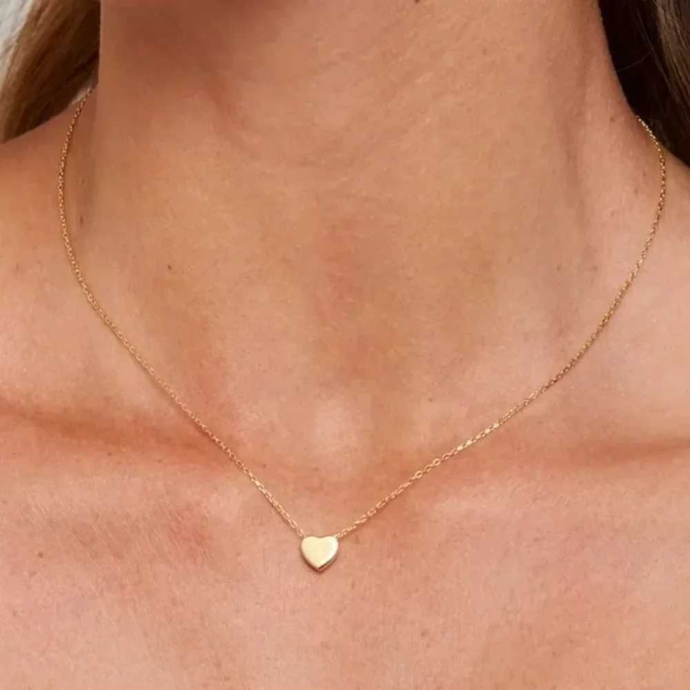 Mariasz Minimalist Gold Color Stainless Steel Heart Dainty Classic Zircon Charm Anti Tarnish Chain Necklace for Women Jewelry XJ250604