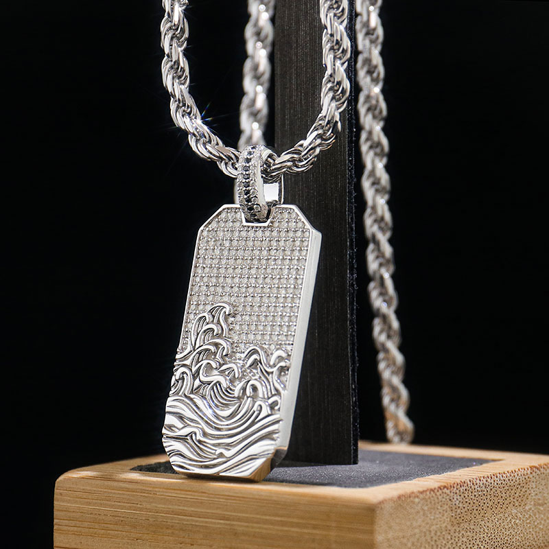 New Arrivals Bulk Stock Big Picture Hip Hop Pendant DEF Moissanite Diamond Pendant 925 Sterling Silver Smooth Back Design for Men Hip Hop Necklace